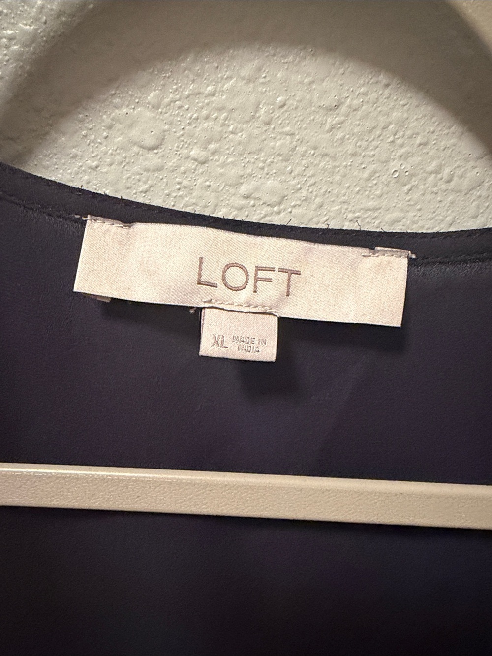 LOFT Navy Wrap Blouse with Flutter Sleeves and Side Tie - Picture 2 of 3